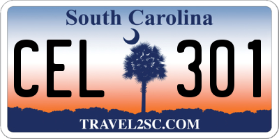 SC license plate CEL301