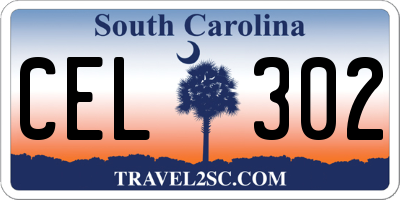 SC license plate CEL302