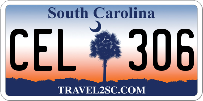 SC license plate CEL306