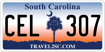 SC license plate CEL307