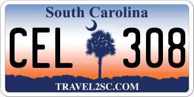 SC license plate CEL308