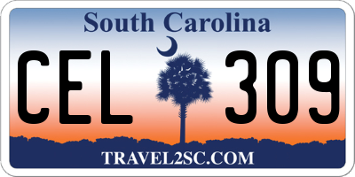 SC license plate CEL309
