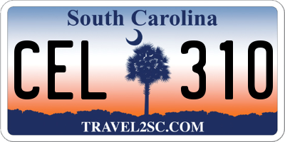 SC license plate CEL310