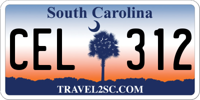 SC license plate CEL312
