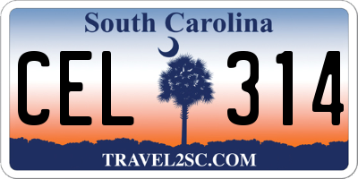SC license plate CEL314