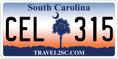 SC license plate CEL315