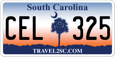 SC license plate CEL325