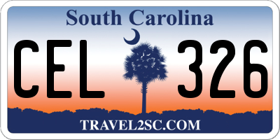 SC license plate CEL326