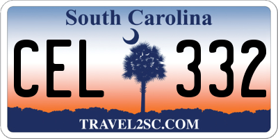 SC license plate CEL332