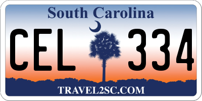 SC license plate CEL334