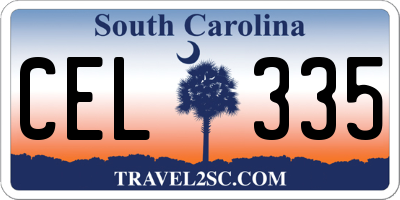 SC license plate CEL335