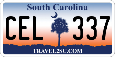 SC license plate CEL337