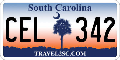 SC license plate CEL342