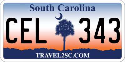 SC license plate CEL343