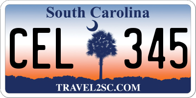 SC license plate CEL345