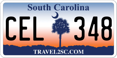 SC license plate CEL348