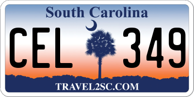 SC license plate CEL349