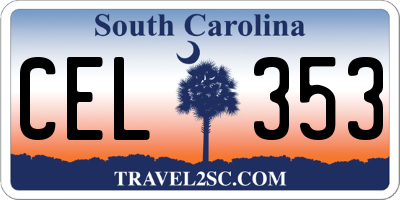 SC license plate CEL353