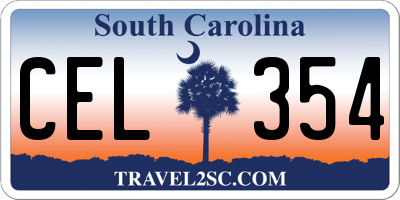 SC license plate CEL354