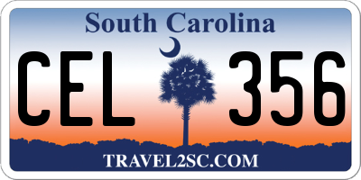 SC license plate CEL356