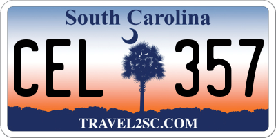 SC license plate CEL357