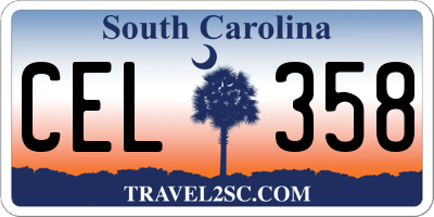 SC license plate CEL358