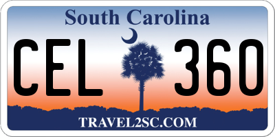 SC license plate CEL360