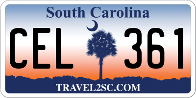 SC license plate CEL361