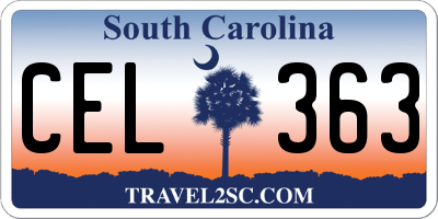 SC license plate CEL363