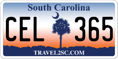 SC license plate CEL365