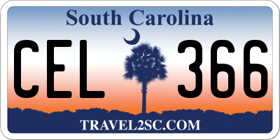 SC license plate CEL366