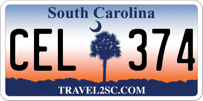 SC license plate CEL374