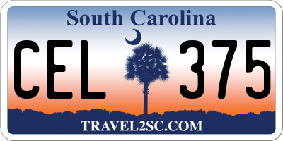 SC license plate CEL375
