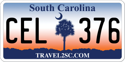 SC license plate CEL376
