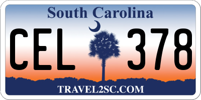 SC license plate CEL378