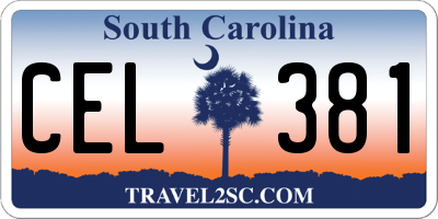 SC license plate CEL381