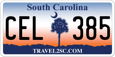 SC license plate CEL385