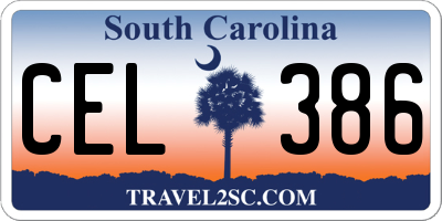 SC license plate CEL386