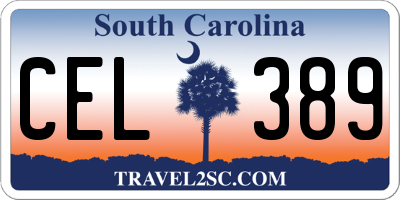 SC license plate CEL389