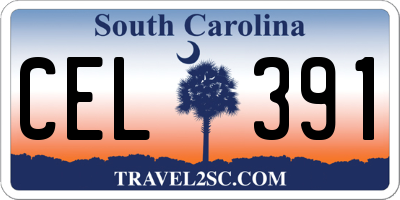 SC license plate CEL391