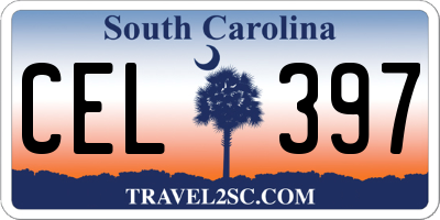 SC license plate CEL397
