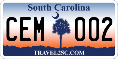 SC license plate CEM002