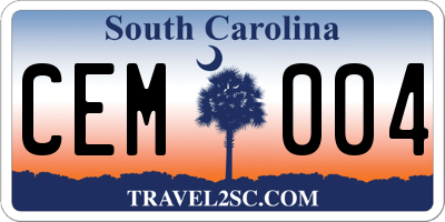 SC license plate CEM004