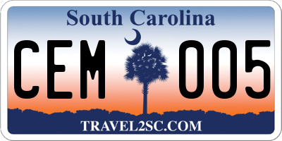 SC license plate CEM005