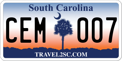 SC license plate CEM007