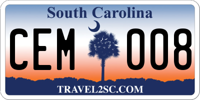 SC license plate CEM008