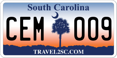 SC license plate CEM009