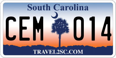 SC license plate CEM014