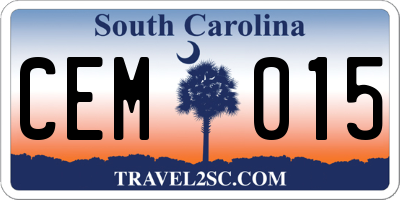 SC license plate CEM015