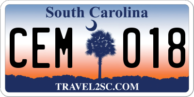 SC license plate CEM018